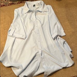 SHEIN Curve Light Blue Shirtdress